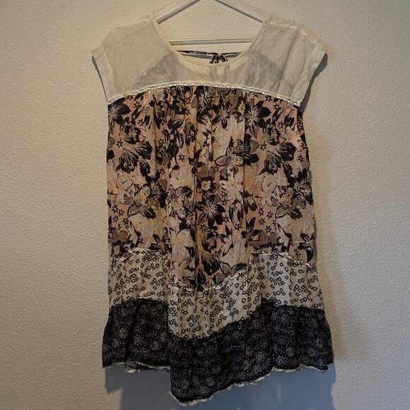 Free People Angelica Floral Printed Tunic Dress Size Medium Boho - Picture 3 of 5